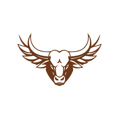 Obraz premium Creative Minimalist Wing Bull Logo Design Silhouette Vector Illustration