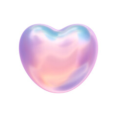3D Holographic heart shape pastel reflective.