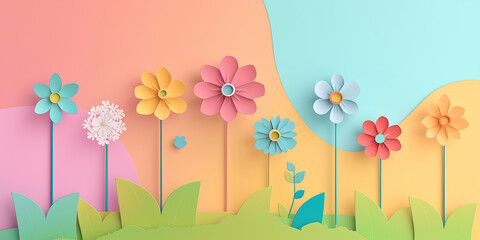 Obraz premium Blumenherz - Muttertag - Valentinstag Hochzeit und sonstige Feierlichkeiten. Karte Banner mit Platz für Text