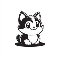 Vector Illustration of a Cute Cat Character