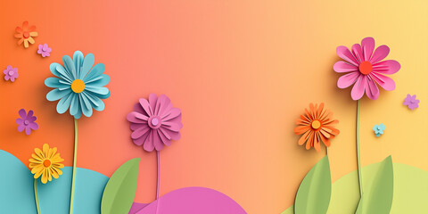 Obraz premium Blumen aus Papier - Muttertag - Valentinstag Hochzeit und sonstige Feierlichkeiten. Karte Banner mit Platz für Text