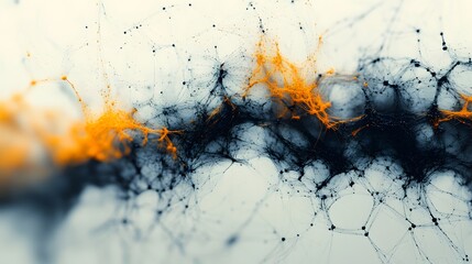 neural networks moving within a space with a white background