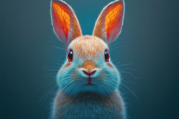 Adorable fluffy bunny, close-up portrait.