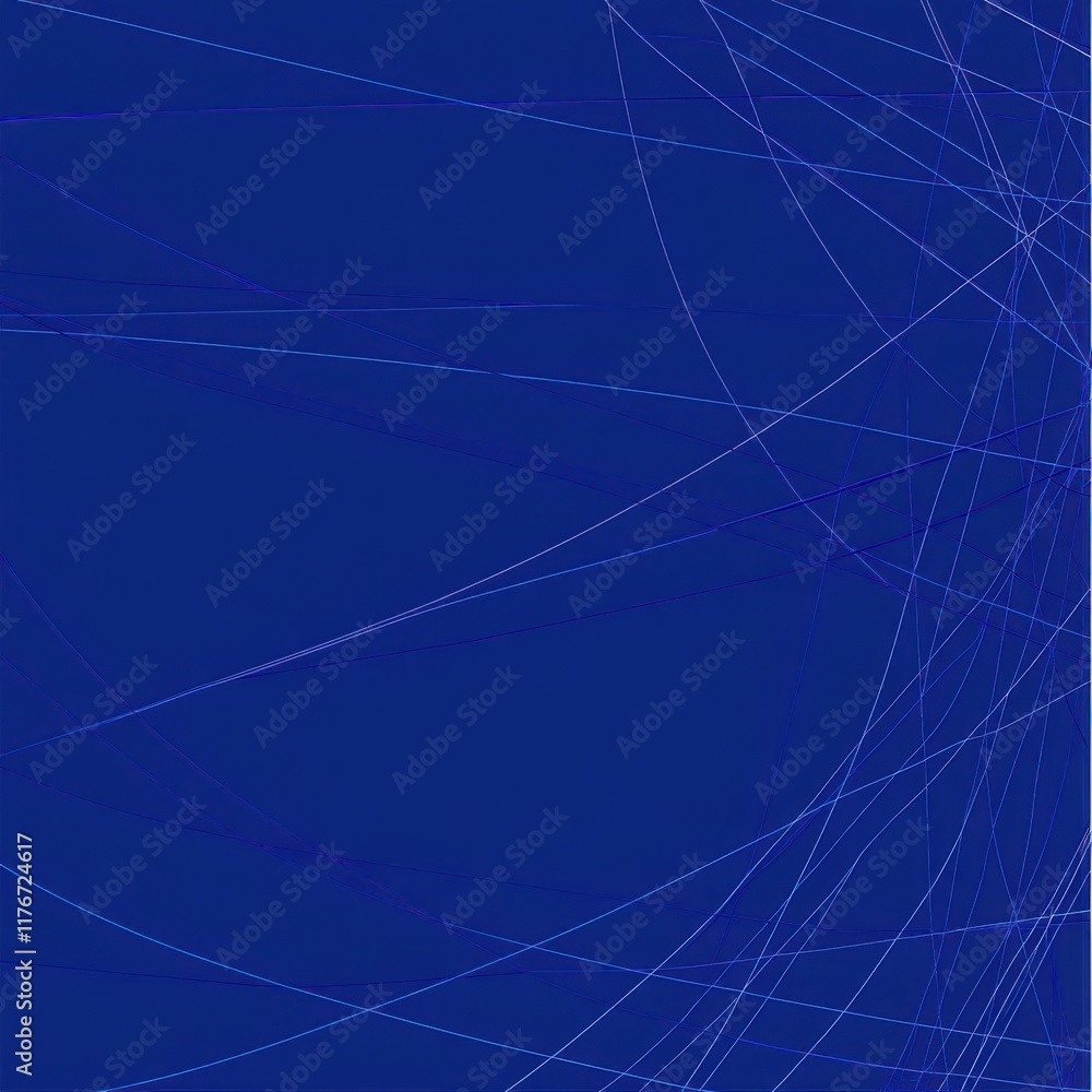 Poster abstract blue background with dynamic lines creating a sense of motion and depth.