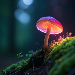 Glowing Mushroom Wallpaper: A Magical and Enchanting Bioluminescent Forest Design