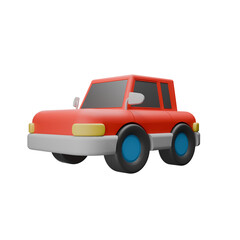3d icon render red car