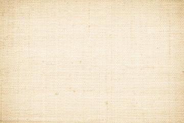 Brown sackcloth woven texture background in natural pattern. Jute hessian burlap, linen background in light beige cream color blank. Weaving canvas fiber line cotton cloth textured as organic.