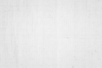 White color fabric canvas woven texture background in pattern light blank. Natural gauze linen, carpet wool and cotton cloth textile textured as clean empty for decoration text. Grey sack material.
