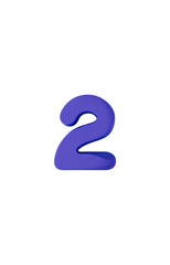 Number 2 colored clay. purple