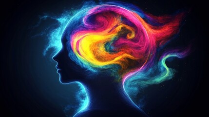 Obraz premium Abstract Silhouette Representing Mental Health and Emotions
