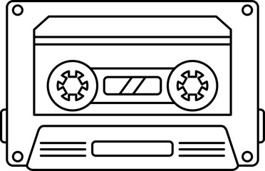 Cassette Tape Line Icon