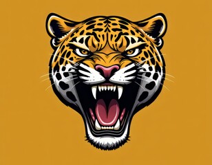 Obraz premium vector rugido de leopardo 