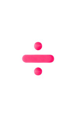 Three-dimensional dividing symbol. Color clay pink