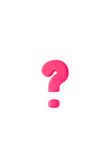 Three-dimensional question mark symbol. Color clay pink