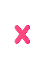 Three-dimensional multiplication symbol. Color clay  pink