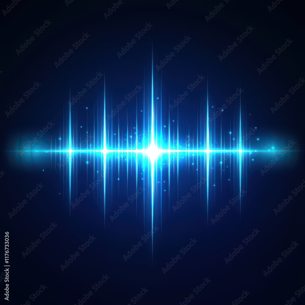 Aufkleber vibrant blue sound wave graphic creating a dynamic and modern visual effect.