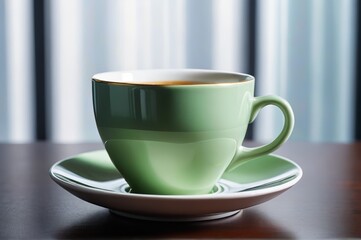 there is a cup of coffee on a saucer on a table