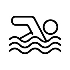 Swimming icon, Person Swimming Icons, logo emblem design vector, Swim Water Information Flat People Pictogram Icon Isolated on transparent Background, for leisure during summer holiday symbol.
