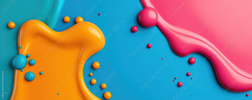 Poster colorful paint splatter explosion, dynamic and energetic backdrop, vivid hues intertwining, creating