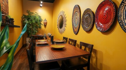 African Themed Dining Room Interior Design