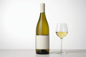 there is a bottle of wine and a glass of wine on a table