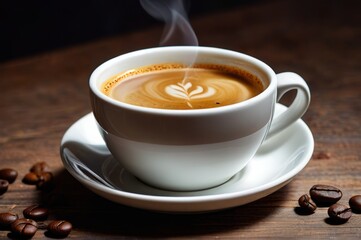 there is a cup of coffee with a heart on it