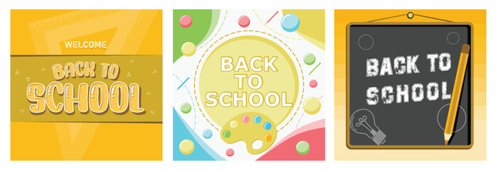 Announcement of school hours with colorful pencil and watercolor board decorations.