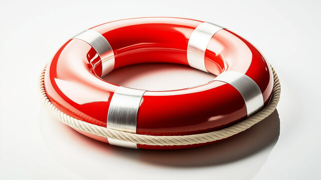 Sleek Lifebuoy with Rope Minimalistic and Functional Safety Equipment