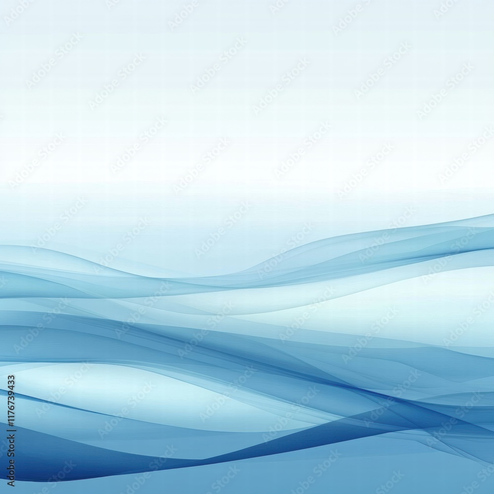 Aufkleber Captivating abstract patterns of ocean waves in soft blue tones and tranquil textures. Generative AI