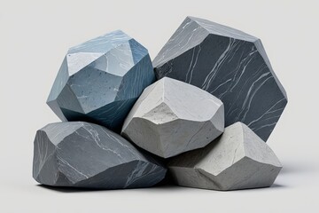 Naklejka premium several different sized and shaped rocks are stacked on top of each other