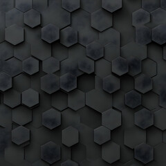 Dark Hexagon 3D Abstract Background
