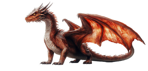  Mythical animal. Dragon on light transparent background. 