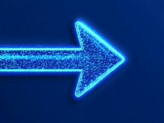 Glowing Blue Arrow 3D Illustration