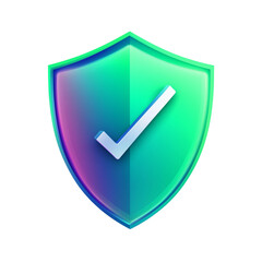 icon for protection and security theme,shield with checkmark,PNG,clipart,transparent,flat icon.