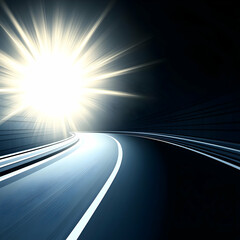 Bright Tunnel Road Illustration