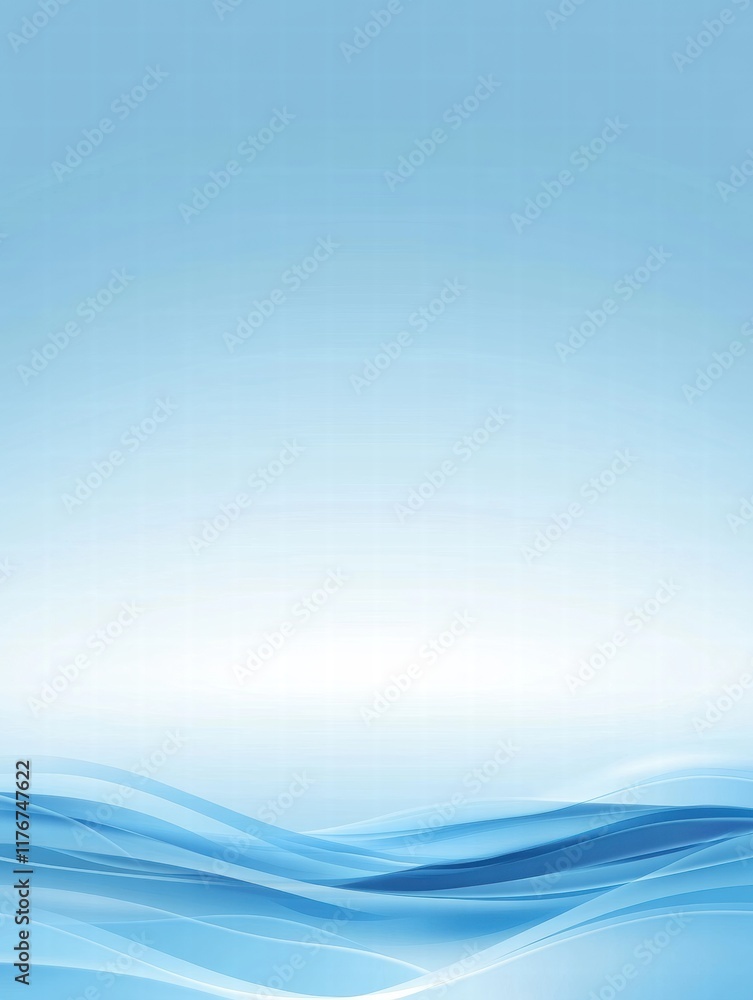 Leinwandbilder Exploring serene ocean wave patterns in calming shades of blue at dawn over the coast. Generative AI