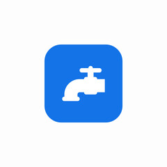 Water tap plumbing service icon vector sign