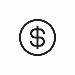 Dollar currency money finance icon vector sign
