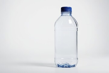 there is a bottle of water that is empty on the table