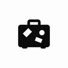 Travel suitcase luggage bag icon vector sign