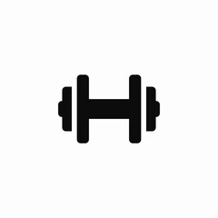 Dumbbell fitness gym exercise icon vector sign