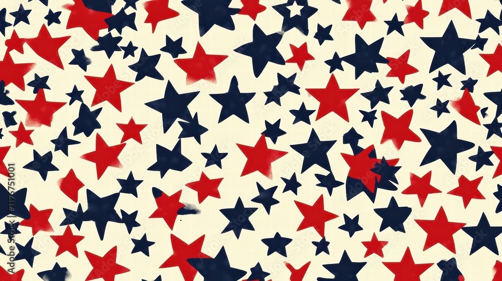Aufkleber abstract pattern of red and blue stars reflecting the design of the american flag in a colorful disp