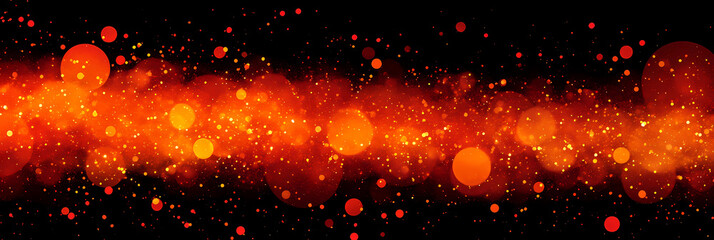 A long line of orange dots with a black background
