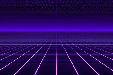 Purple Grid 3D Abstract Background