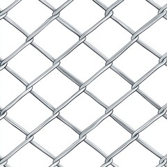 Fototapeta premium Close-up of a silver chain link fence with intricate patterns and reflections.
