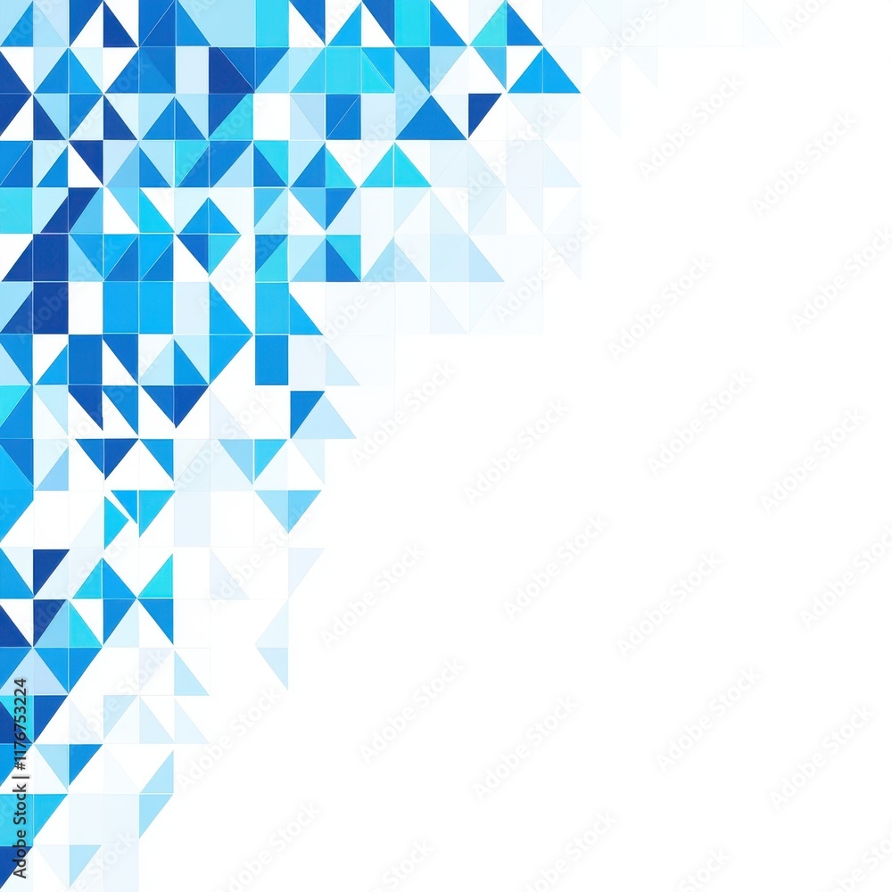 Aufkleber abstract geometric pattern in various shades of blue, creating a calm and modern atmosphere.