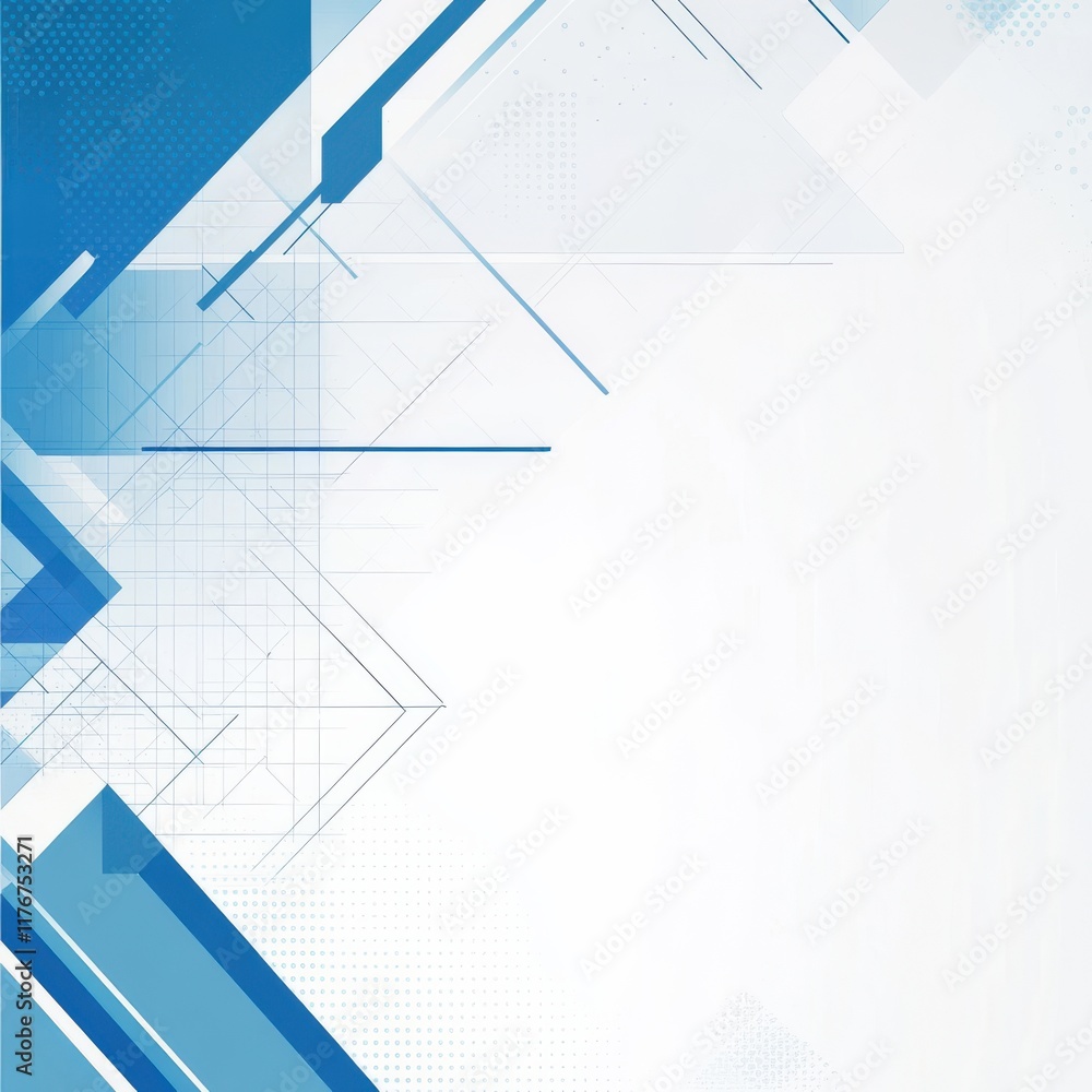 Poster abstract blue geometric background with modern lines and shapes creating a dynamic and fresh look.