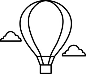 Hot Air Ballon Line Style