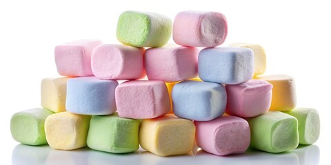 Fluffy marshmallows piled high, a delectable dessert.
