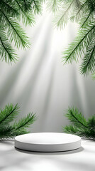 White Product Display Podium 3D Render